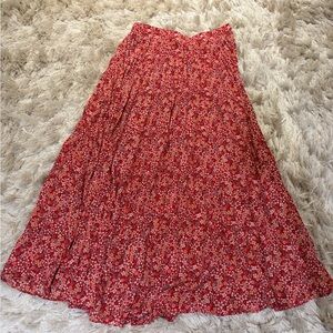 Max Studio Red Floral Maxi Skirt
